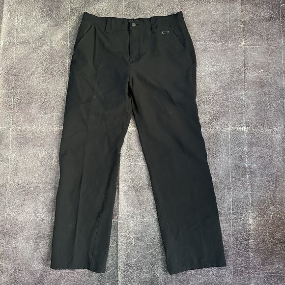 Men's Oakley Black Stretch Lightweight Perf 5 Chino Work Golf Pants Sz 36 X 34 - Picture 1 of 5